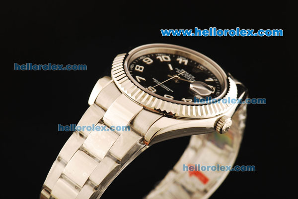 Rolex Datejust II Swiss ETA 2836 Automatic Movement Full Steel with Black Dial and White Arabic Numerals - Click Image to Close